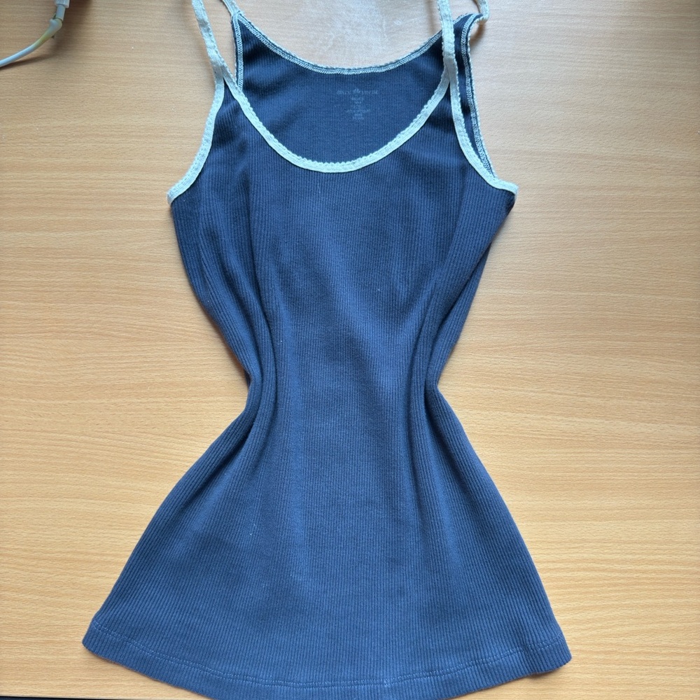 Brandy Melville Navy Tank Top with White Trim